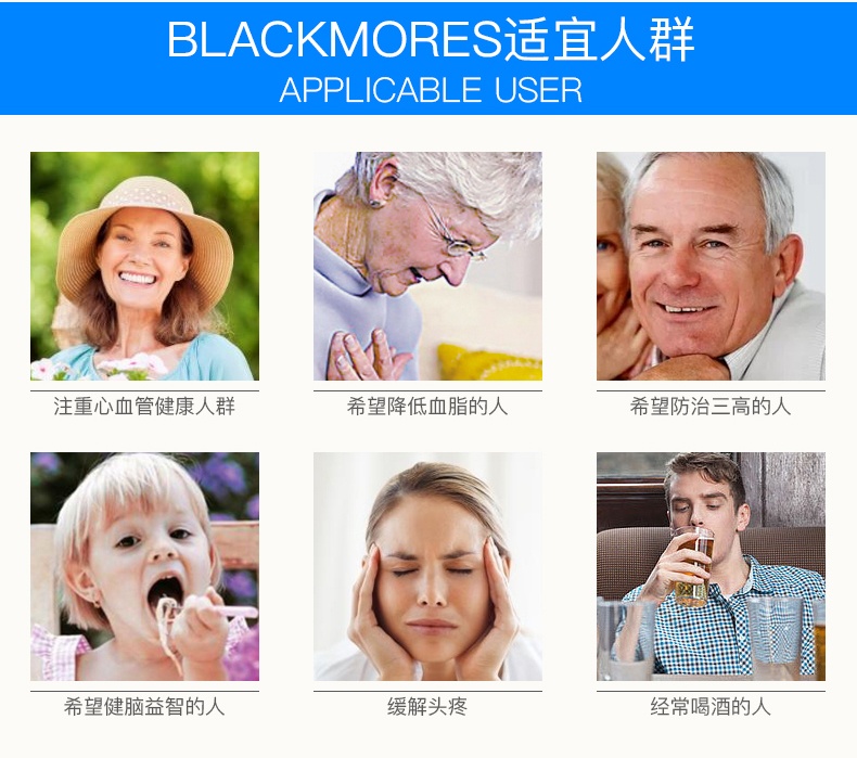 商品Blackmores|BLACKMORES澳佳宝无味深海鱼油软胶囊400粒补脑护眼中老年保健,价格¥185,第7张图片详细描述