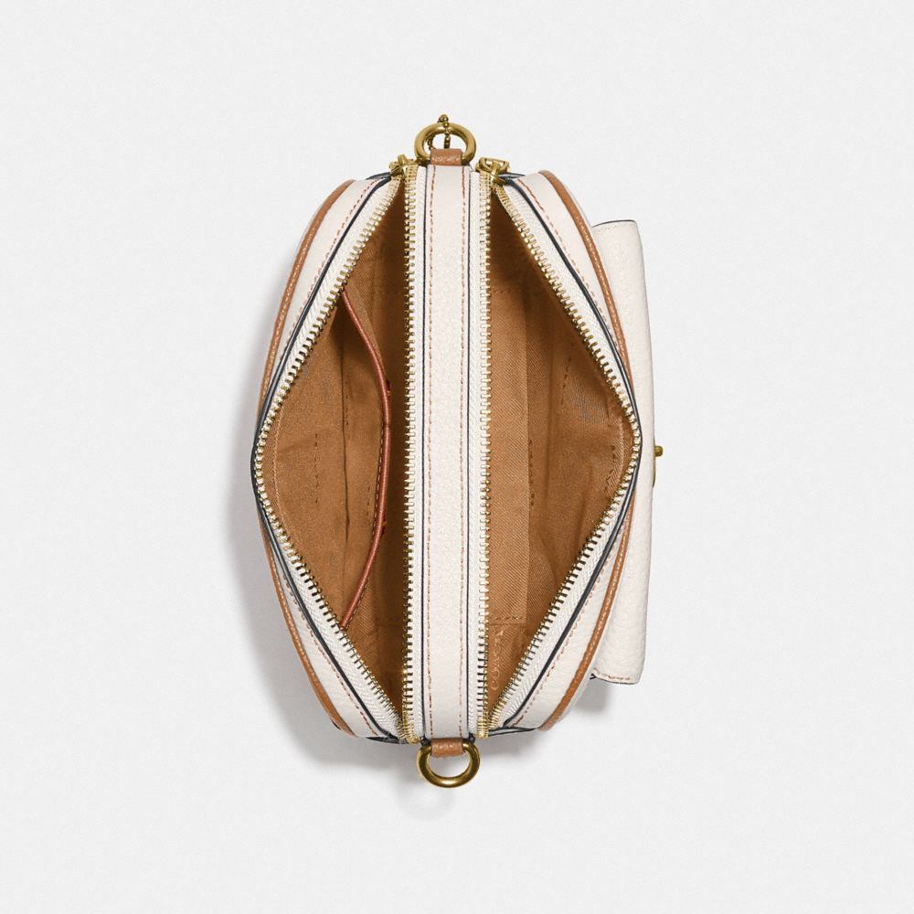 商品[国内直发] Coach|蔻驰女包奢侈品包包WILLOW白色拼色皮质相机包小方包双拉链单肩斜挎包节日生日礼物送女友C0695 B4CAH,价格¥812,第14张图片详细描述