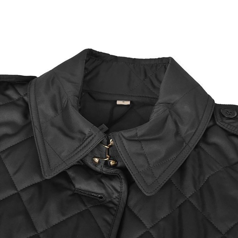 商品Burberry|博柏利 23年早春新款 Frankby系列 女士黑色聚酯纤维面料绗缝夹克棉服,价格¥3247,第6张图片详细描述