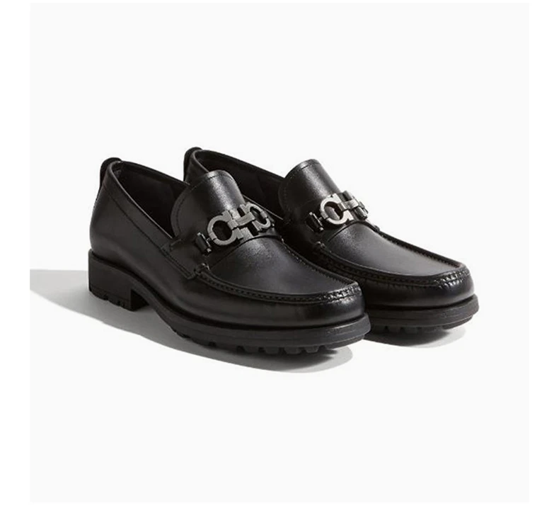 商品Salvatore Ferragamo|SALVATORE FERRAGAMO 黑色男士乐福鞋 02-A515-671792,价格¥4347,第5张图片详细描述