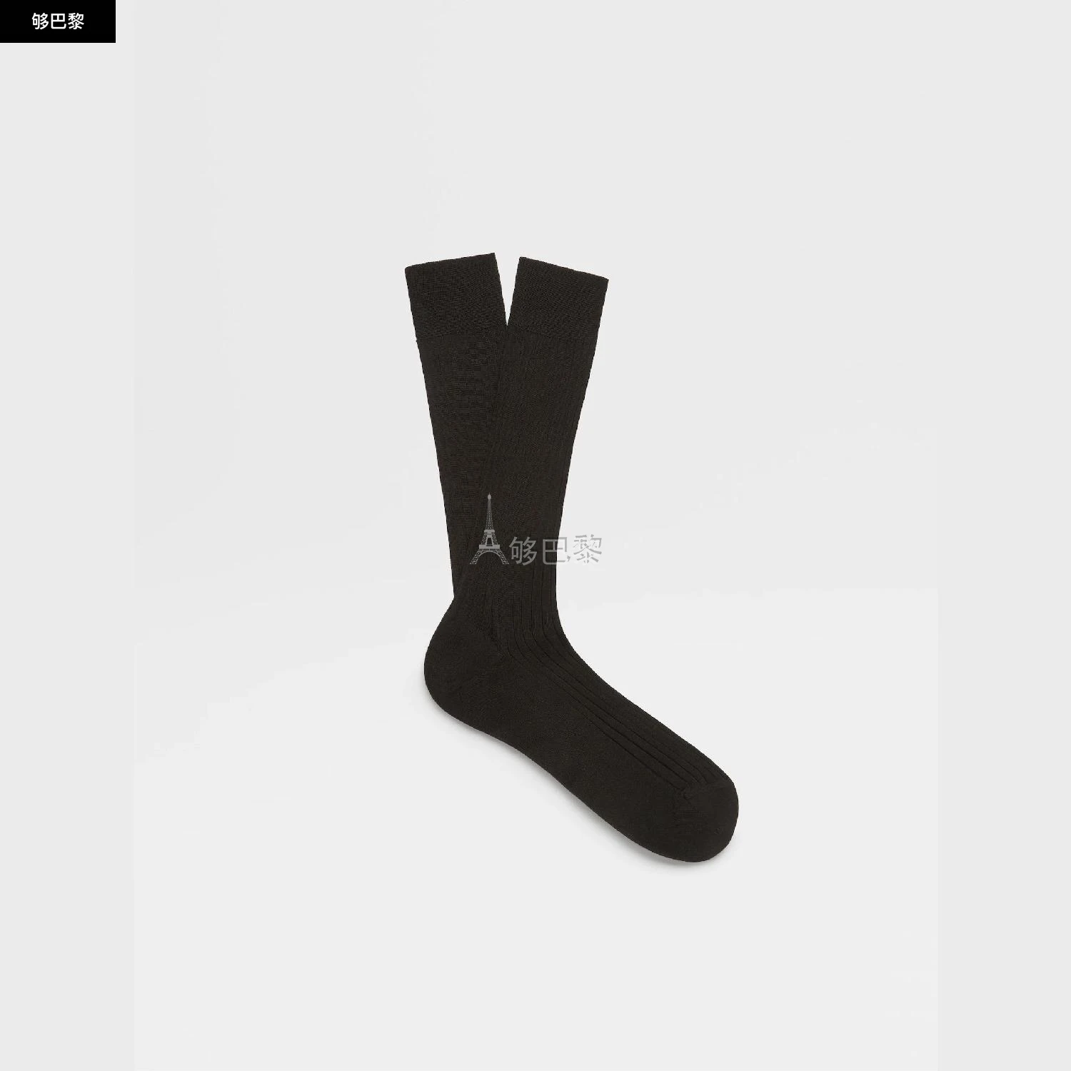 商品Zegna|【预售】 杰尼亚 24秋冬 男士 袜子 Black Cotton Socks N4V40-010-001,价格¥677,第2张图片详细描述