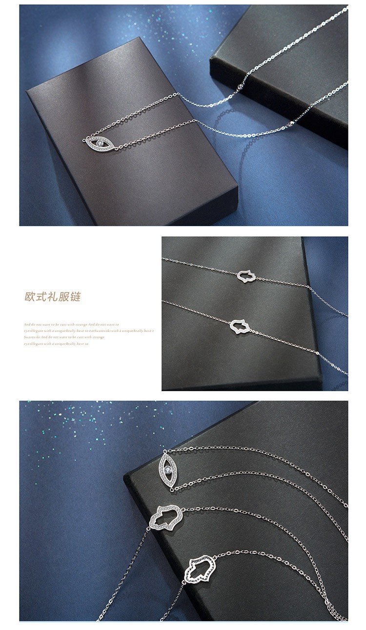 商品[国内直发] MYFD|【美国】MY FASHION DESIGN 925银 镶嵌锆石 自由真我系列 恶魔之眼礼服链,价格¥74,第3张图片详细描述
