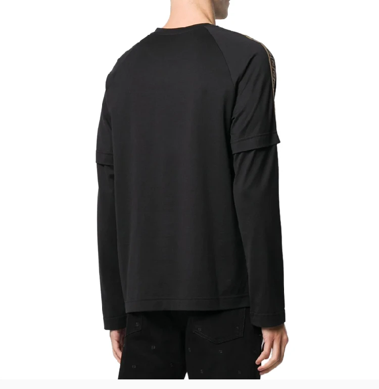 商品Fendi|Fendi 芬迪 黑色棉男士长袖T恤 FAF573-AAY8-F0GME,价格¥2501,第6张图片详细描述