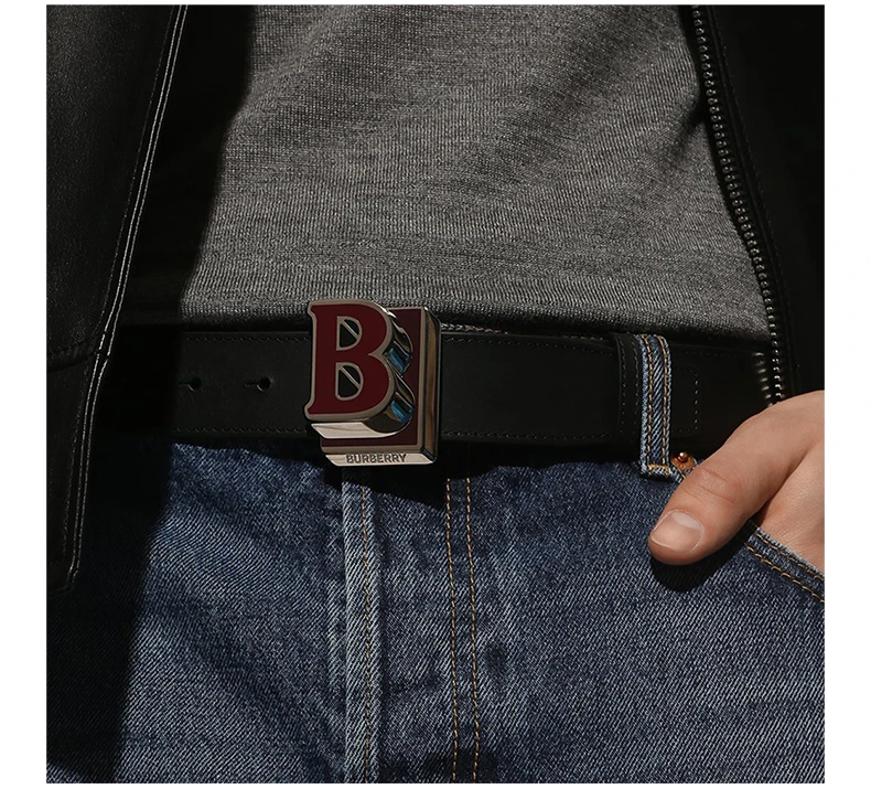 商品Burberry|BURBERRY 黑色男士腰带 8049377,价格¥2917,第7张图片详细描述