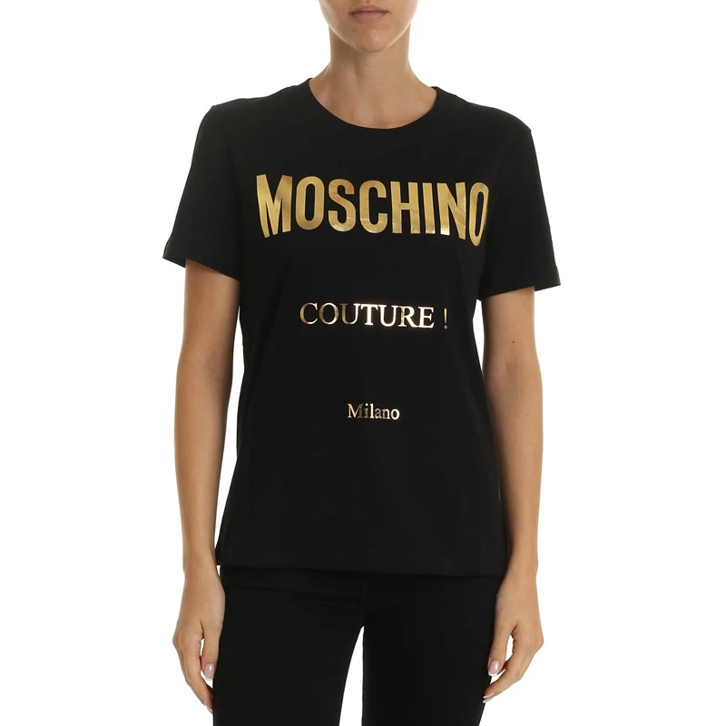 商品Moschino|Moschino 莫斯奇诺 黑色棉女装短体恤 0719-5540-A1555,价格¥837,第3张图片详细描述
