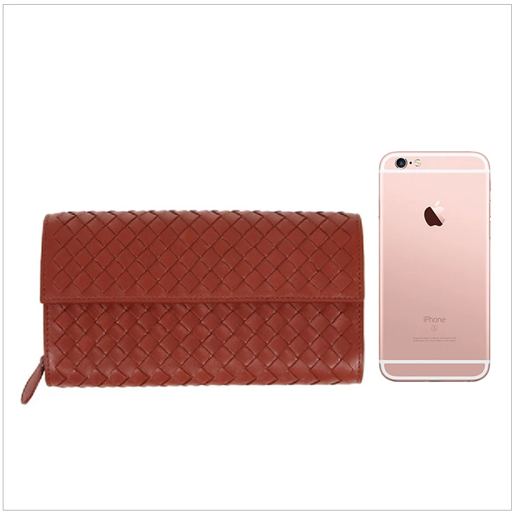 商品[国内直发] Bottega Veneta|Bottega Veneta 葆蝶家 中性羊皮砖红色长款包 150509-V001N-6329,价格¥4054,第2张图片详细描述