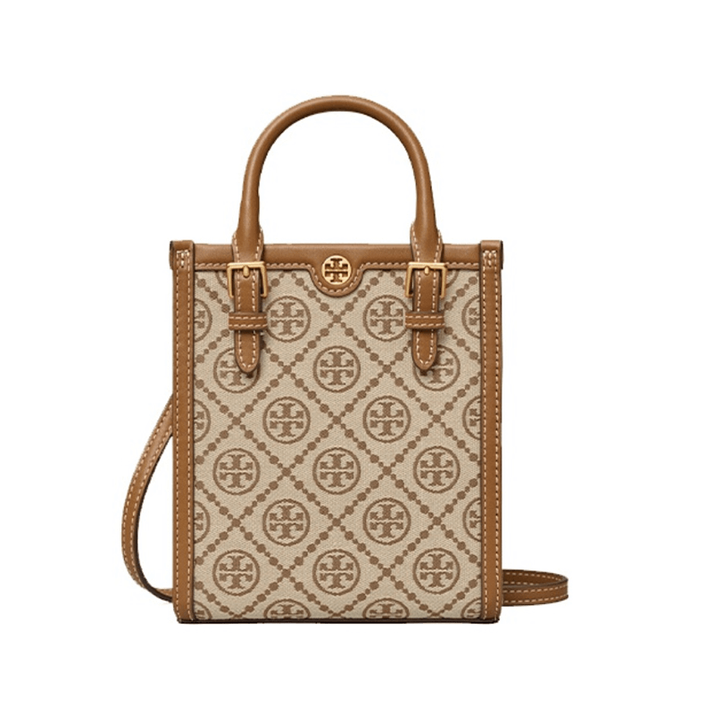 商品[国内直发] 【春节不打烊，国内现货速发】 Tory Burch|汤丽柏琦TB女包 T MONOGRAM女士迷你提花手提单肩托特包琴谱包明星同款87146 405,价格¥2829,第5张图片详细描述