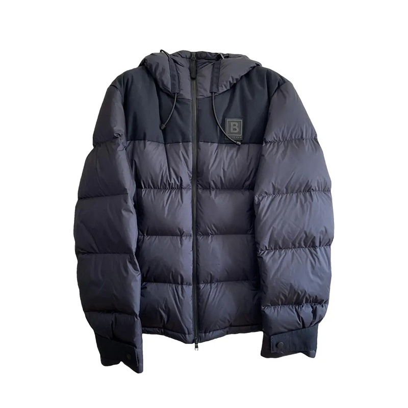 商品Burberry|BURBERRY/博柏利 男士海军蓝涤纶鸭绒B字徽标连帽羽绒服80616601,价格¥3627,第2张图片详细描述