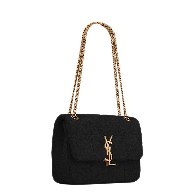 商品Yves Saint Laurent|SAINT LAURENT PARIS/圣罗兰 YSL Jamie系列 黑色中号CARRÉ RIVE GAUCHE小羊皮绗缝包手提单肩包6348202F9271000,价格¥14239,第5张图片详细描述