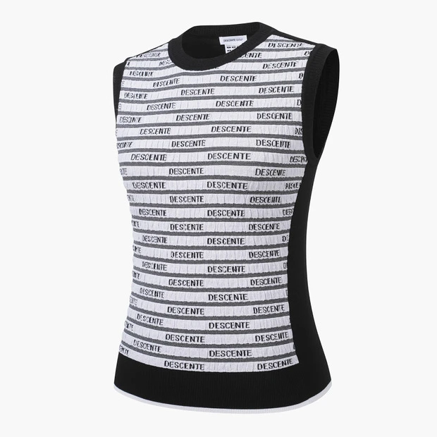 商品【预售商品15天发货】 DESCENTE|高球系列女性图案针织无袖上衣适合夏季 DP12WFKV33-BLKG,价格¥959,第10张图片详细描述