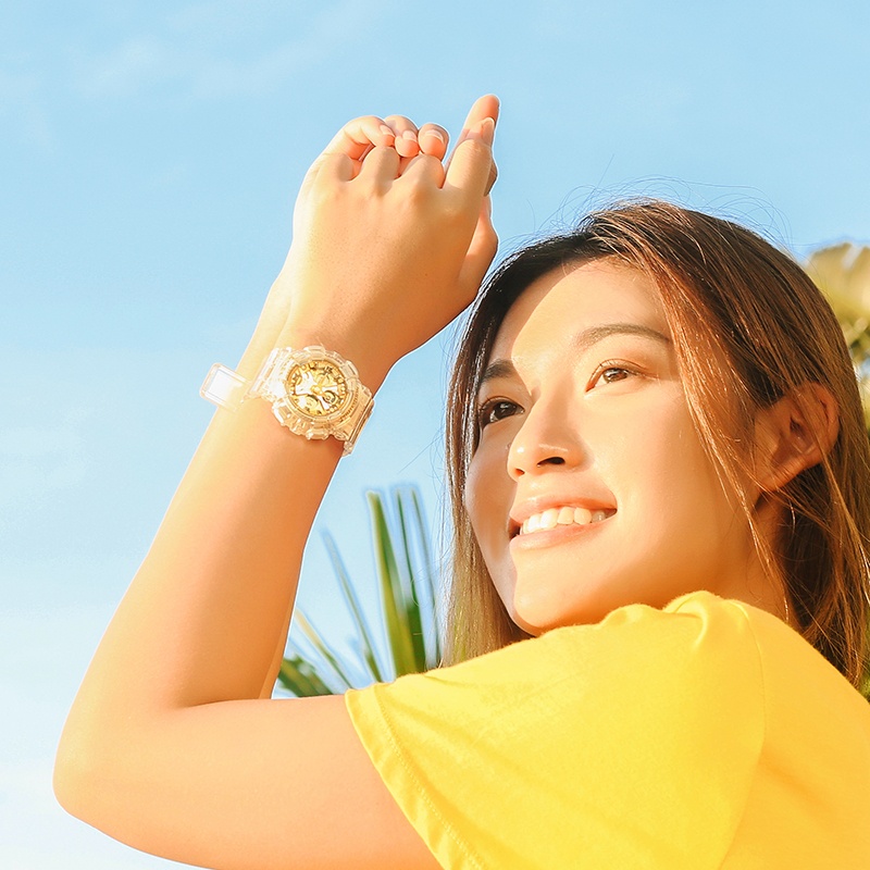 商品[国内直发] Casio|卡西欧冰韧系列透明金baby-g潮流电子手表女表,价格¥711,第2张图片详细描述