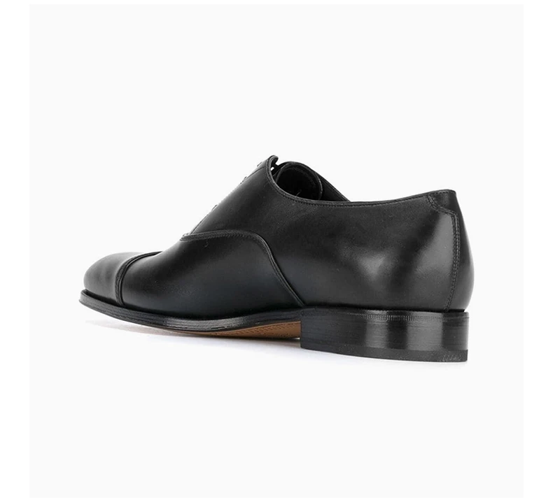 商品Salvatore Ferragamo|SALVATORE FERRAGAMO 男士黑色牛皮系带牛津鞋 0636705,价格¥3927,第6张图片详细描述