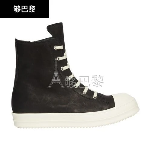 商品Rick Owens|【特惠8.7折】包邮包税【预售7天发货】 RICK OWENS 男士 休闲运动鞋 高帮运动鞋  RU01C4890LWN911 OWE3CE7TBCK,价格¥6760,第3张图片详细描述