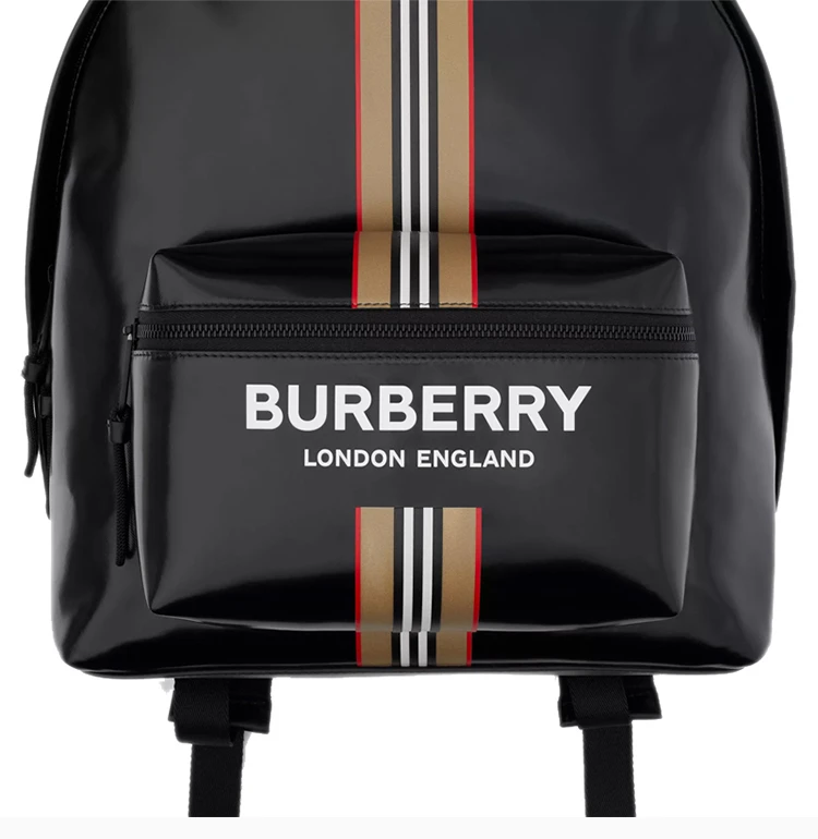 商品[国内直发] Burberry|Burberry 博柏利 中性徽标拼标志性条纹印花双肩包 8030015,价格¥6548,第6张图片详细描述