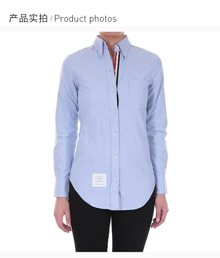 商品[国内直发] Thom Browne|Thom Browne 女士蓝色休闲衬衫 FLL005E-00139-480,价格¥2433,第4张图片详细描述