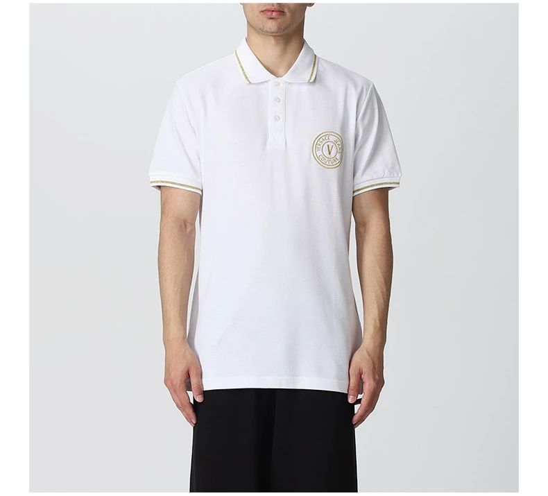 商品[国��内直发] Versace|VERSACE 白色男士POLO衫 74GAGT08-CJ01T-G03,价格¥939,第7张图片详细描述