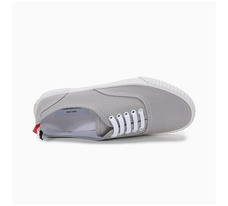 商品Thom Browne|THOM BROWNE 男士灰色帆布系带休闲�运动鞋帆布鞋 MFD201A-01588-025,价格¥2564,第7张图片详细描述