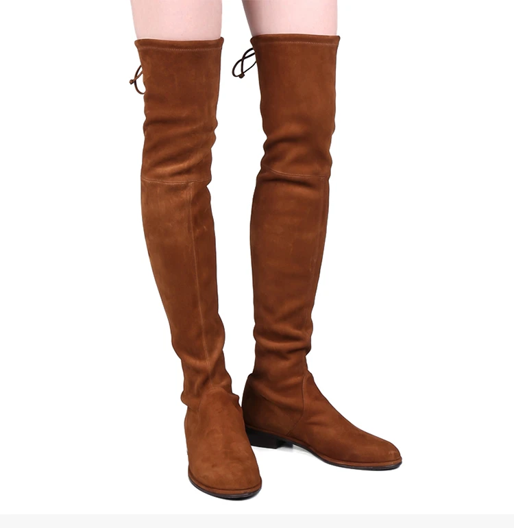 商品Stuart Weitzman|Stuart Weitzman 咖啡色女士长靴 LOWLAND-SUEDE-COFFEE,价格¥3235,第7张图片详细描述