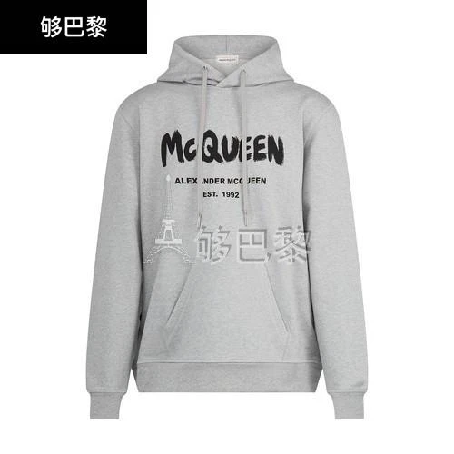 商品Alexander McQueen|【特惠5.0折】包邮包税【预售7天发货】 ALEXANDER MCQUEEN 男士 卫衣 连帽衫  688715QTZ81/0902 AMQ27844GRY,价格¥2389,第3张图片详细描述