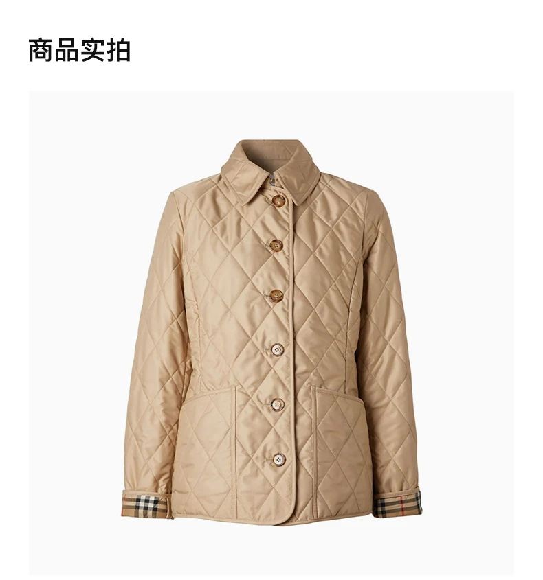 商品[国内直发] Burberry|BURBERRY 卡其色女士棉服 8049868,价格¥8990,第4张图片详细描述