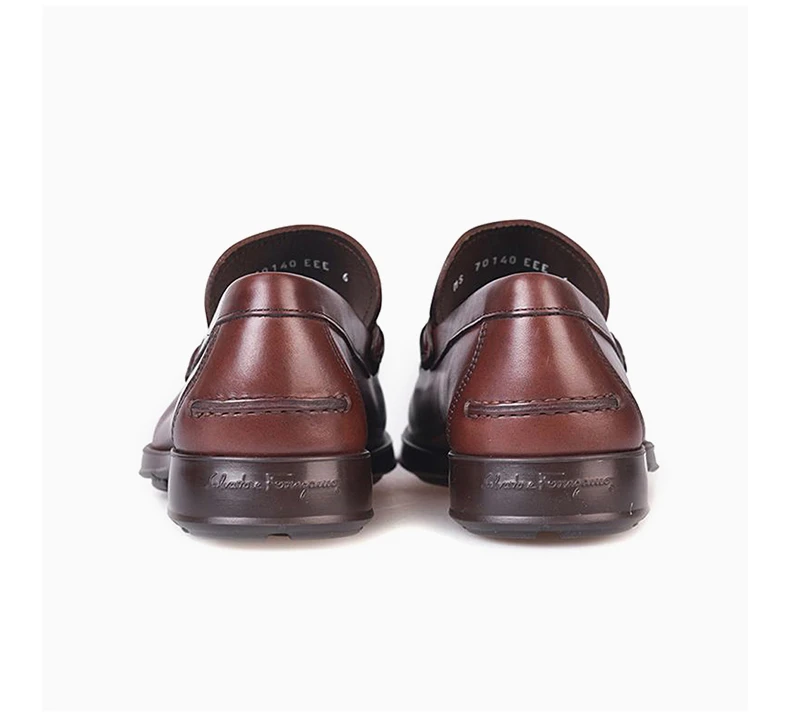 商品Salvatore Ferragamo|SALVATORE FERRAGAMO 男鞋棕色牛皮莫卡辛马衔扣商务休闲皮鞋 0512708,价格¥2872,第8张图片详细描述