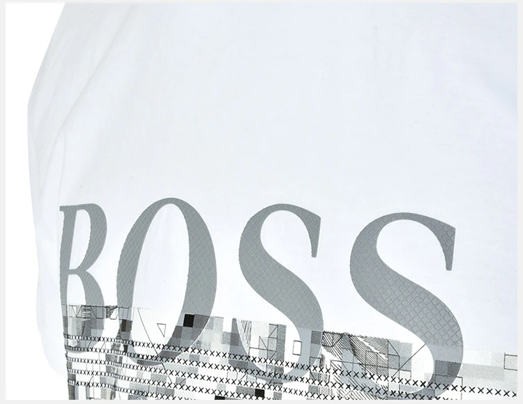 商品[国内直发] Hugo Boss|Hugo Boss 雨果博斯 男士白色纯色款棉质短袖T恤 TEE6-50383413-100,价格¥534,第6张图片详细描述