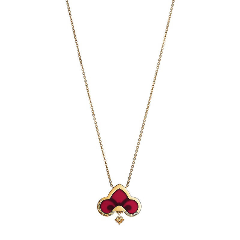 商品Tiffany & Co.|  Tiffany & Co./蒂芙尼 22春夏新款Fleur de Lis系列 18K金黄金镶嵌红玉髓钻石钥匙吊坠项链69781314,价格¥47235,第3张图片详细描述