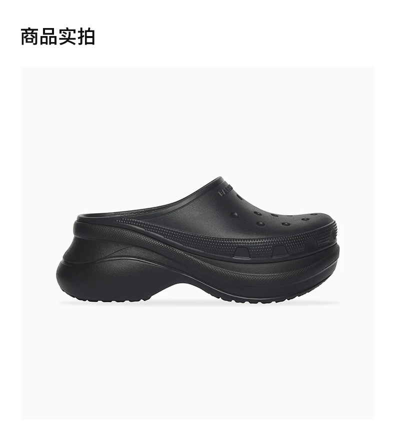 商品[国内直发] Balenciaga|BALENCIAGA 黑色女士平底凉鞋 720762-W1S8E-1000,价格¥5473,第4张图片详细描述