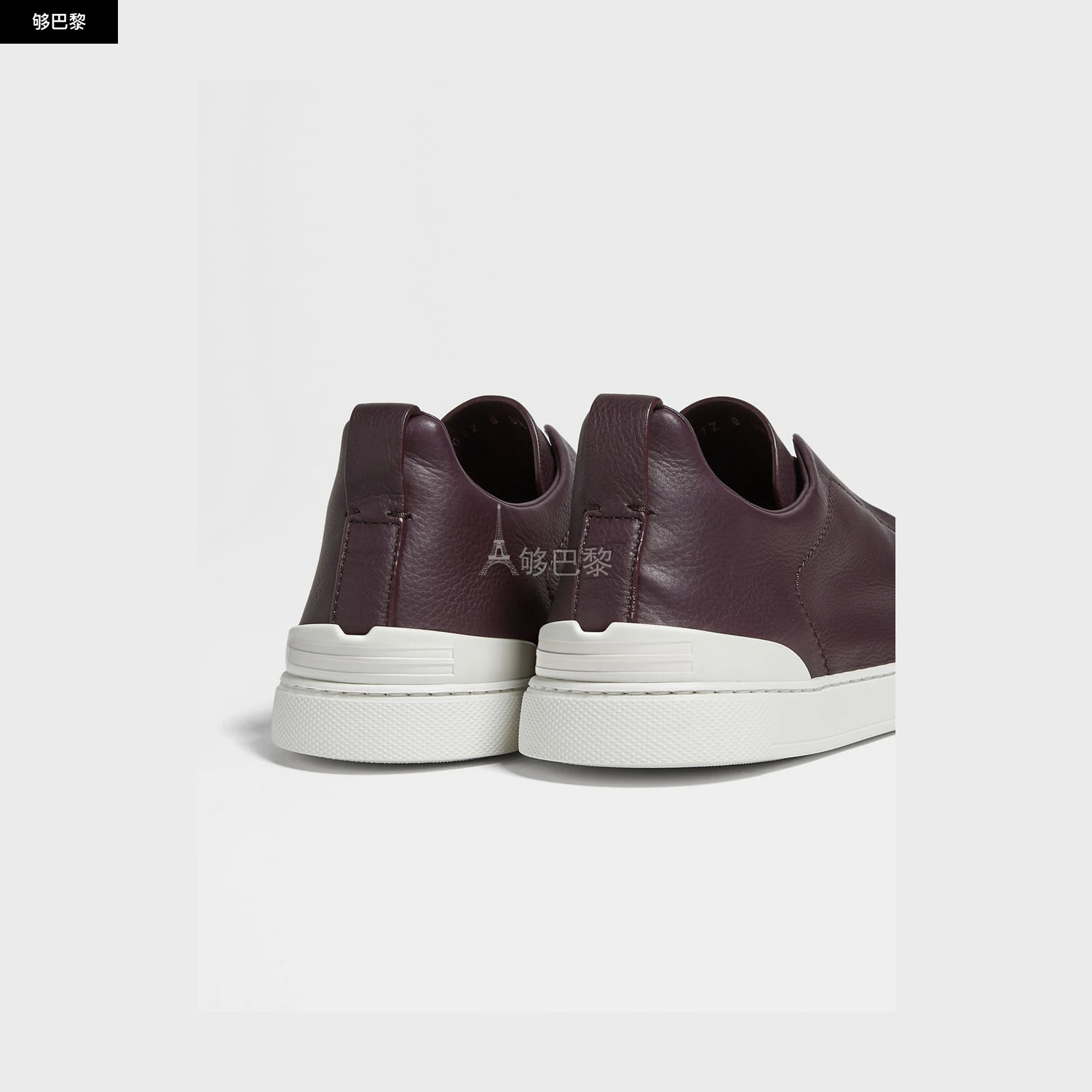 商品Zegna|【预售】 杰尼亚 25春夏 男士 休闲运动鞋 Dark Purple Triple Stitch™ SECONDSKIN Sneakers LHOTA-S5207Z-SBU,价格¥14857,第4张图片详细描述