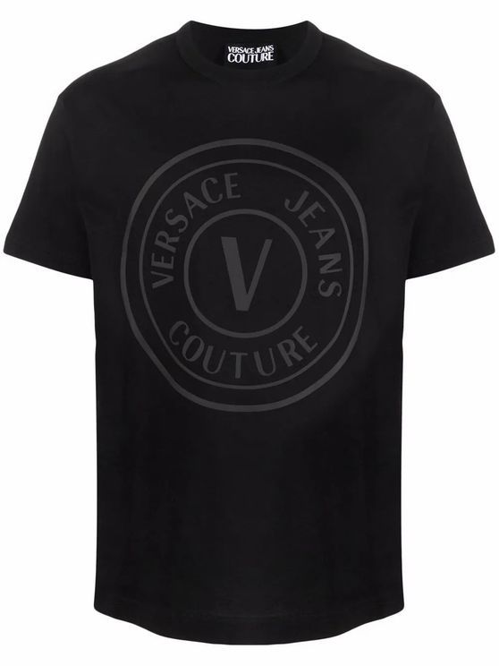 商品[国内直发] Versace|VERSACE JEANS 男士黑色棉质半袖T恤 72GAHT20-CJ00O-899,价格¥679,第1张图片详细描述