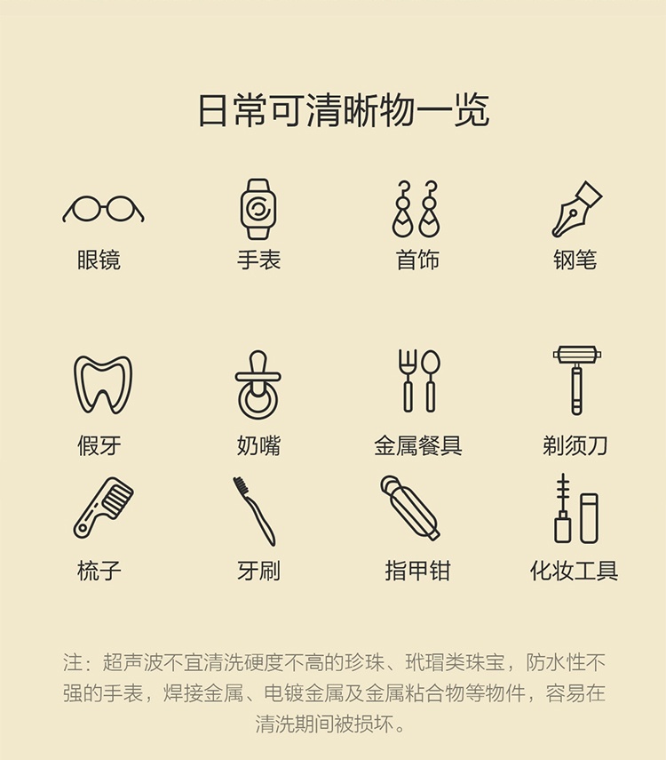 商品[国内直发] Lofans|朗菲超声波清洗机青春版家用小型洗眼镜机眼镜清洗机首饰假牙手表清洗声波礼品礼物 青春版,价格¥132,第5张图片详细描述