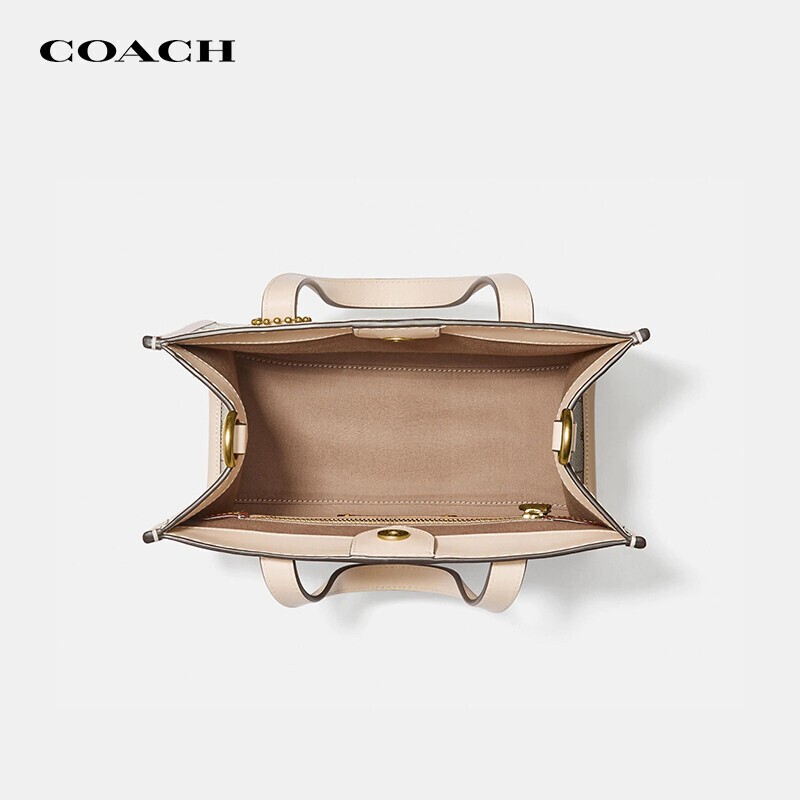 商品[国内直发] Coach|蔻驰女士 经典标志印花托特包小号手提单肩斜挎包CF404 IMOT4,价格¥972,第14张图片详细描述