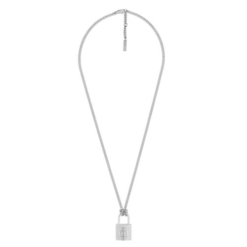 商品Dior|DIOR/迪奥 21年款 男士DIOR OBLIQUE图案挂锁黄铜项链 N1096HOMMT_D000,价格¥4521,第3张图片详细描述