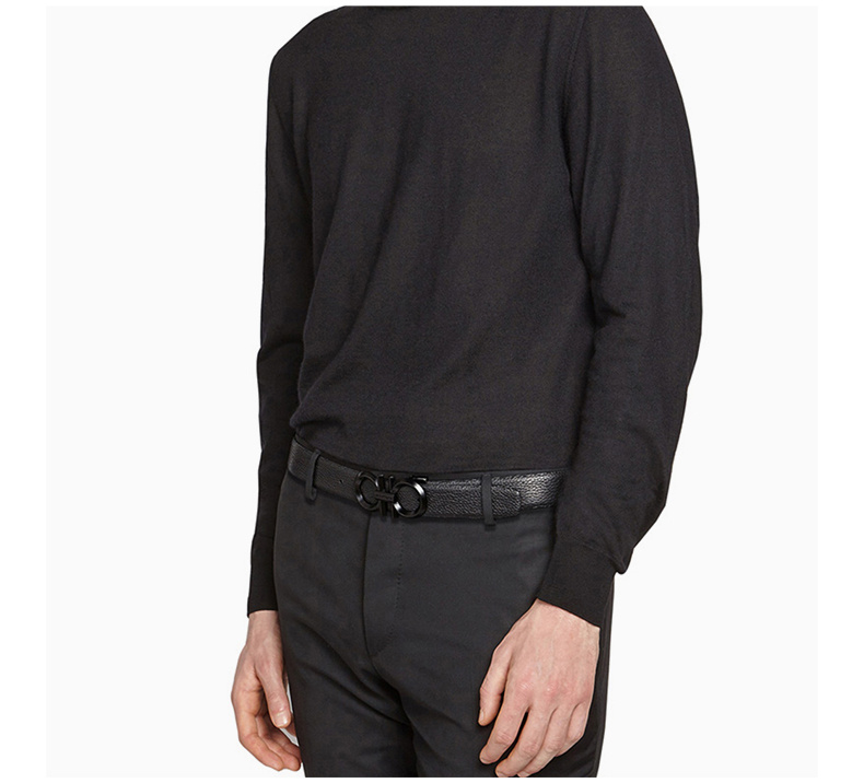 商品Salvatore Ferragamo|Salvatore Ferragamo 菲拉格慕 男士黑色牛皮商务休闲皮带 67-9939-694745【包装随机，部分无包装盒】,价格¥2356,第8张图片详细描述
