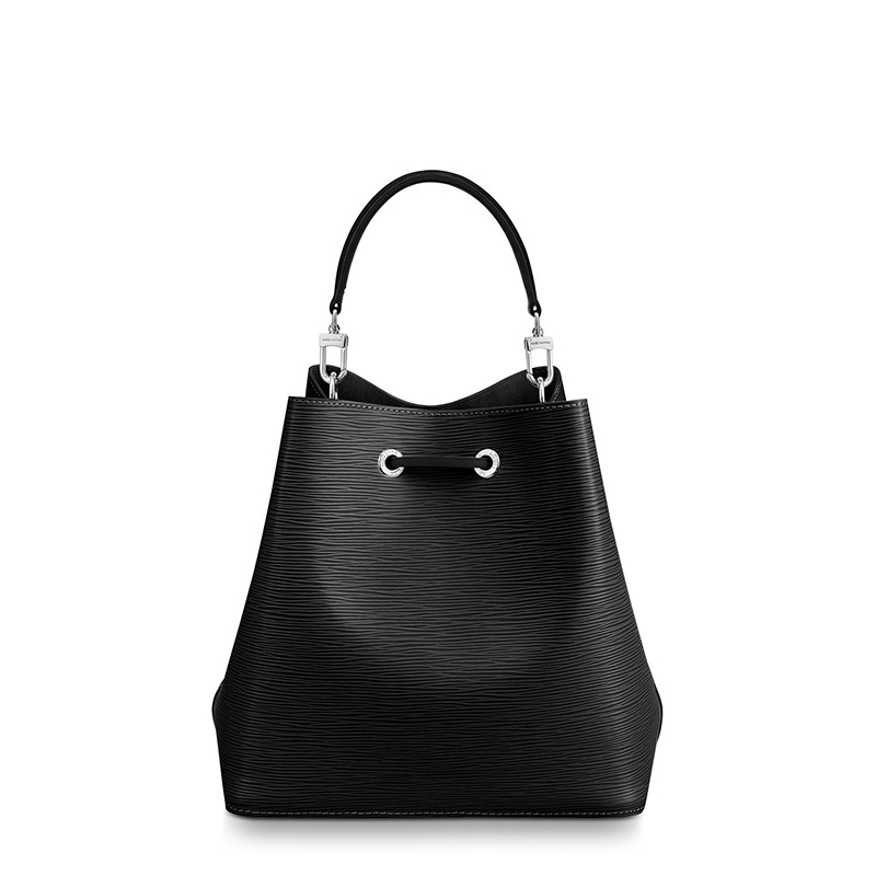 商品Louis Vuitton|预售10天 Louis Vuitton/路易威登 22春夏新款NEONOÉ系列 女士黑色水波纹粒面牛皮革银扣单肩斜挎手提抽绳水桶包M54366,价格¥18415,第4张图片详细描述