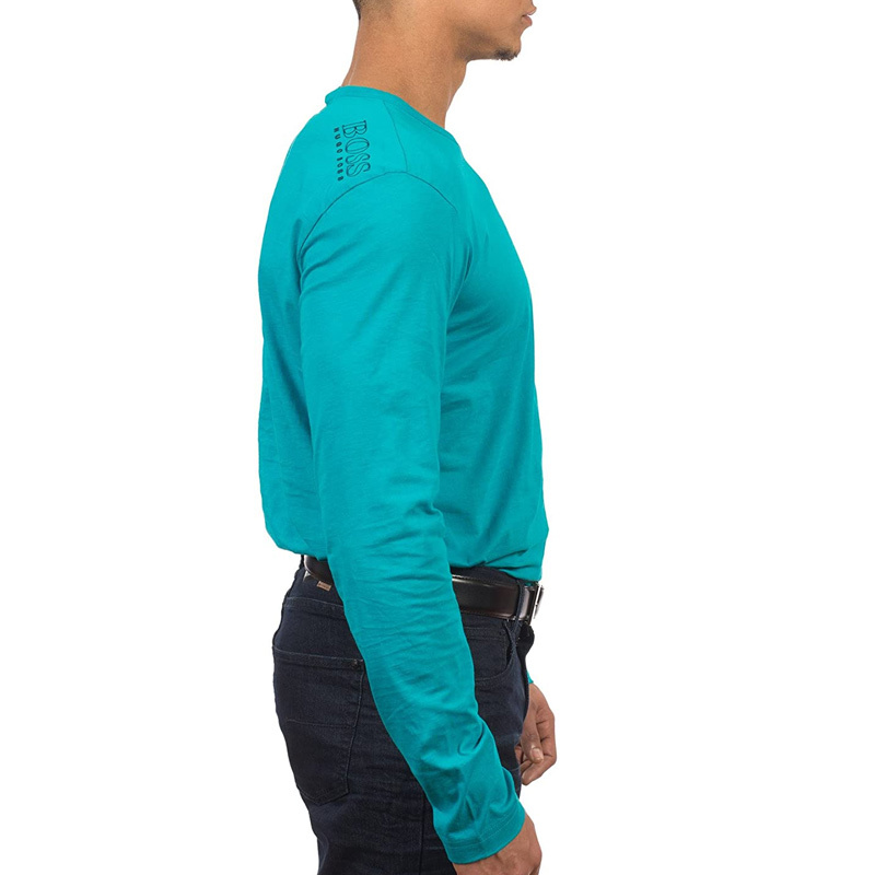 商品Hugo Boss|HUGO BOSS 男士青色圆领长袖T恤 TOGN-50240164-353,价格¥450,第5张图片详细描述