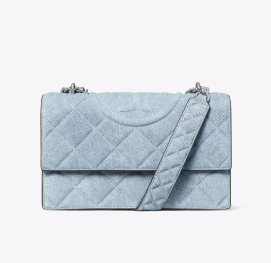 商品Tory Burch|汤丽柏琦 【秦岚同款】Fleming 小号牛仔肩背包斜挎女包（香港仓发货）	,价格¥3732,第9张图片详细描述