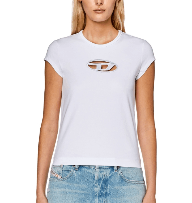 商品Diesel|DIESEL迪赛 品牌Logo图案圆领短袖 其他T恤 女款 黑色（香港仓发货）,价格¥565,第7张图片详细描述