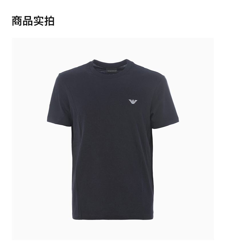 商品Emporio Armani|EMPORIO ARMANI 男士深蓝色徽标棉质短袖T恤 3H1TA8-1J30Z-0922,价格¥424,第6张图片详细描述