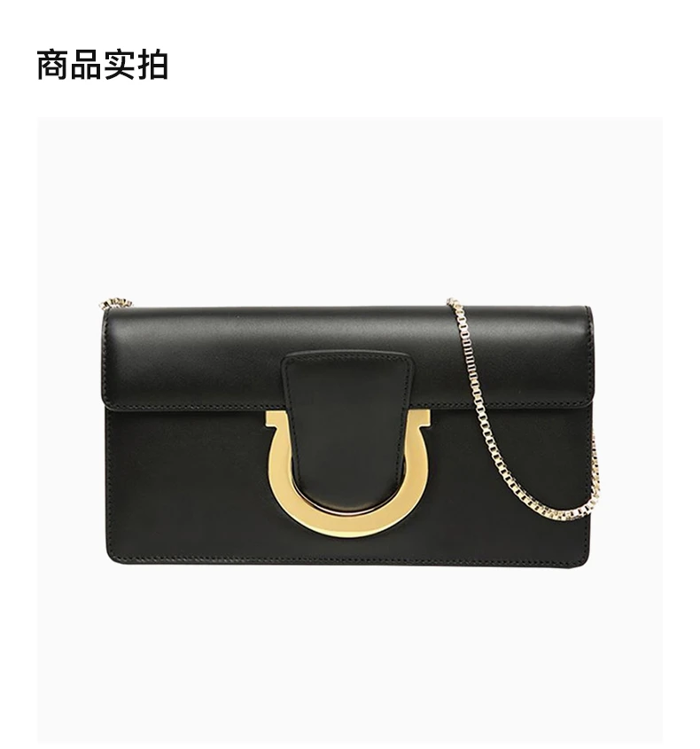 商品[国内直发] Salvatore Ferragamo|Salvatore Ferragamo 菲拉格慕 女士牛皮黑色单肩包 21-F816-0640131,价格¥4092,第2张图片详细描述