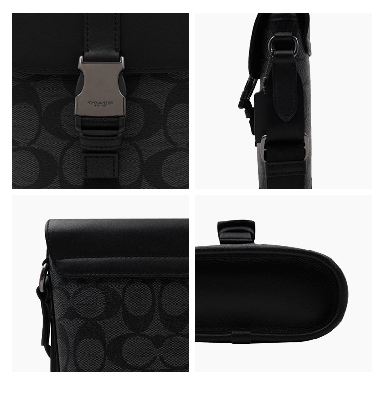 商品Coach|COACH 奥莱款迷你男士PVC配皮单肩斜挎包 C3134QBCHR,价格¥1733,第6张图片详细描述