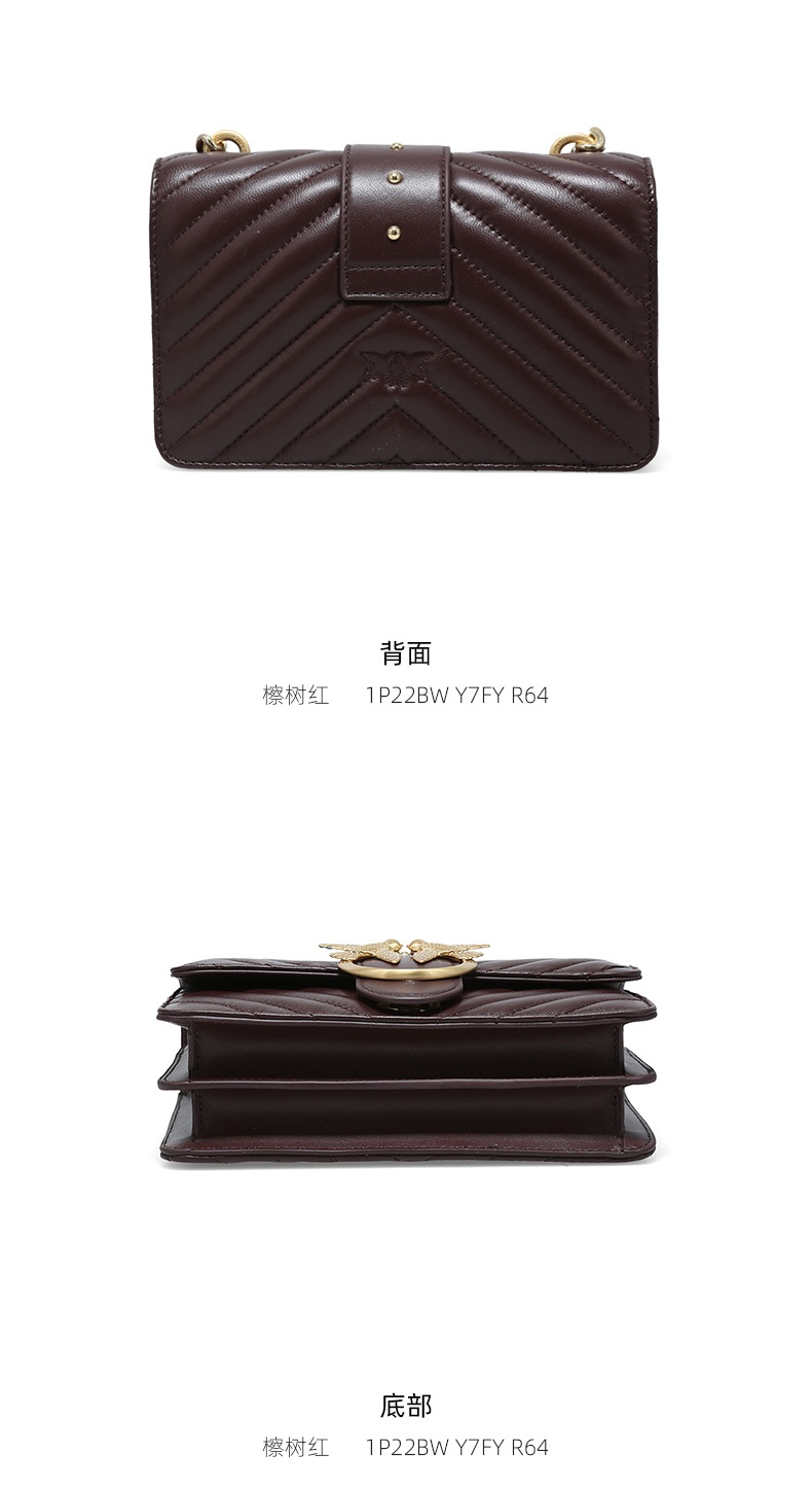 商品PINKO|品高21秋冬新款女士羊皮mini车缝线小香风飞鸟燕子包,价格¥1658,第11张图片详细描述