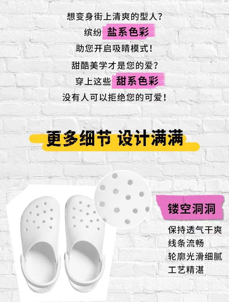 商品Crocs|【享贝家】ZY-（预售款）Crocs卡骆驰 明星洞洞鞋男沙滩鞋户外凉鞋女鞋 白敬亭同款 白色 206991-100,价格¥232,第4张图片详细描述