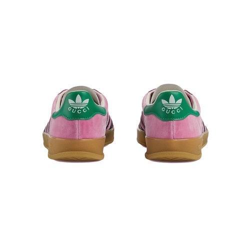 商品Gucci|【包税】 GUCCI/古驰 22年秋冬新款 adidas联名系列 女士粉色天鹅绒配可持续材料Demetra运动鞋帆布鞋7078649STU05960,价格¥5480,第4张图片详细描述
