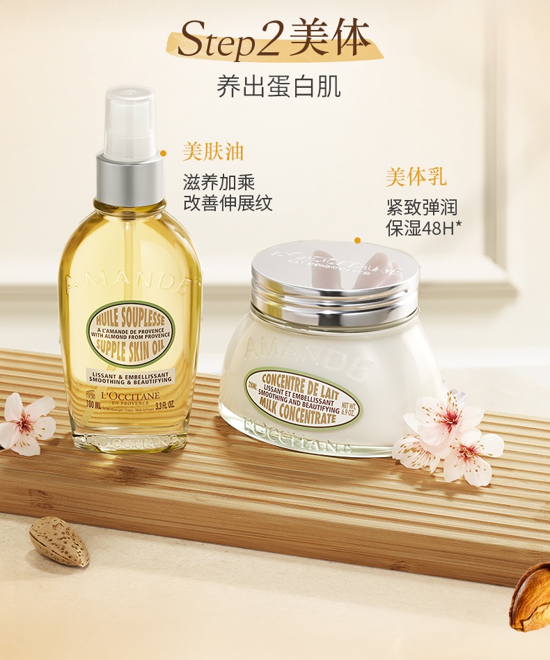 商品L'Occitane|L'OCCITANE 欧舒丹 香氛沐浴露沐浴油 250/500ml 薰衣草甜扁桃杏仁玫瑰樱花,价格¥135,第9张图片详细描述