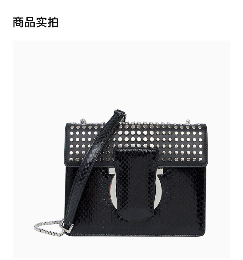 商品[国内直发] Salvatore Ferragamo|Salvatore Ferragamo 菲拉格慕 女士黑色单肩包 21-H070-1691047,价格¥5989,第2张图片详细描述