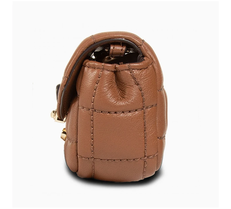 商品Michael Kors|MICHAEL KORS 女士棕色SoHo小号绗缝皮革单肩包 30H0G1SL1T-LUGGAGE,价格¥1488,第3张图片详细描述