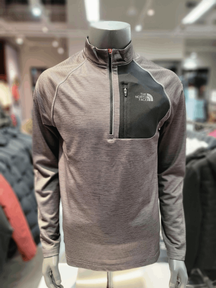 商品The North Face|【Brilliant|包邮包税】北面户外 男士 GLACIER长袖 拉链 T恤-炭色 NT7LK51B,价格¥455,第1张图片详细描述