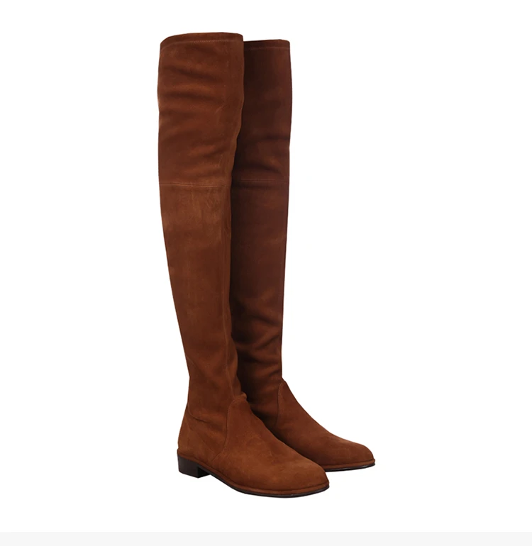 商品Stuart Weitzman|Stuart Weitzman 咖啡色女士长靴 LOWLAND-SUEDE-COFFEE,价格¥3235,第5张图片详细描述