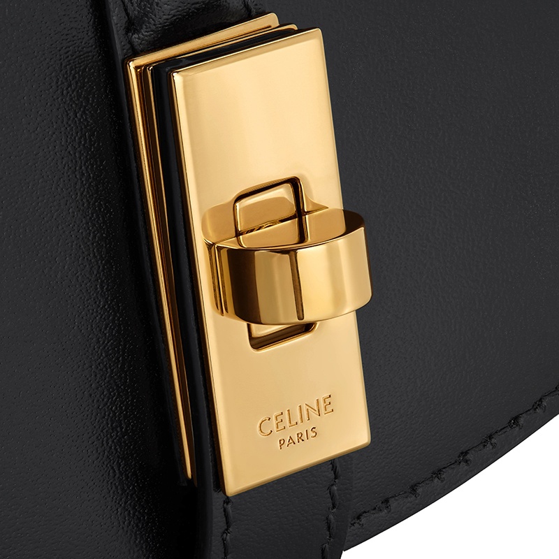 商品Celine|【包税】CELINE/赛琳 22新款 女士黑色牛皮革金色金属旋转扣翻盖单肩斜挎手拿链条包10G453CQ7.38NO,价格¥8819,第5张图片详细描述